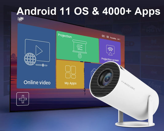 MAGCUBIC HY300 Pro – Mini vidéoprojecteur Android 11 (Wi-Fi 6, BT 5.0) – 290 ANSI – Auto Keystone – Jusqu’à 200"