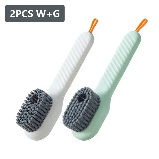 Brosse nettoyante multifonction avec réservoir de savon – Poils souples & manche long