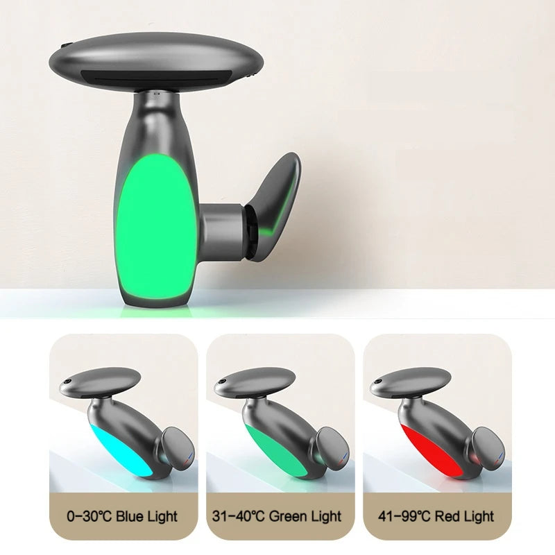 Robinet de lavabo LED 4 modes – bec pivotant 360° avec flexible, eau chaude & froide, mitigeur 1 trou (G1/2)