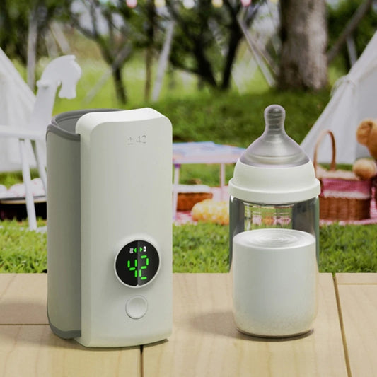 Chauffe-biberon portable & sans fil – affichage digital, 6 niveaux, batterie 5200 mAh
