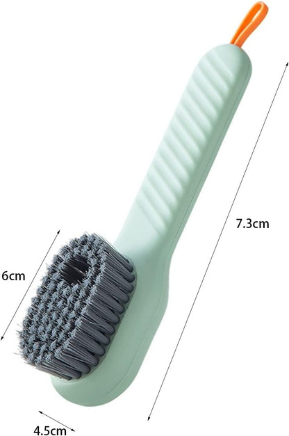 Brosse nettoyante multifonction avec réservoir de savon – Poils souples & manche long