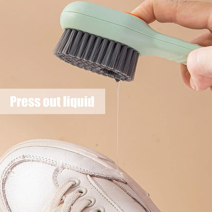 Brosse nettoyante multifonction avec réservoir de savon – Poils souples & manche long