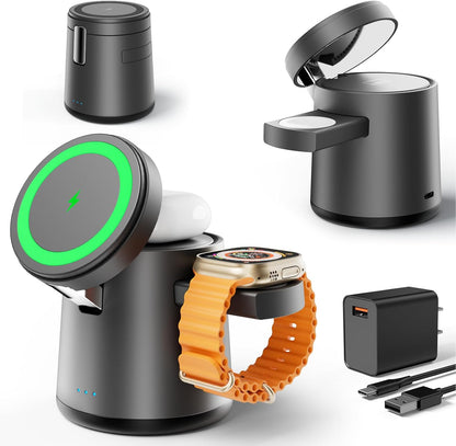 Chargeur sans fil Qi2 3-en-1 pliable 15W – iPhone 12-16 / Apple Watch / AirPods