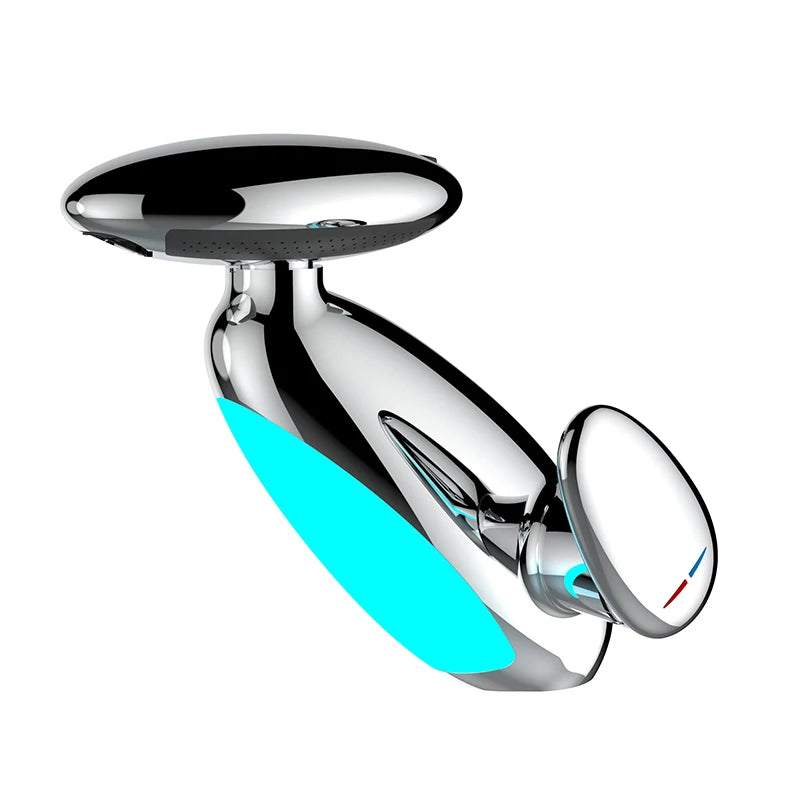 Robinet de lavabo LED 4 modes – bec pivotant 360° avec flexible, eau chaude & froide, mitigeur 1 trou (G1/2)