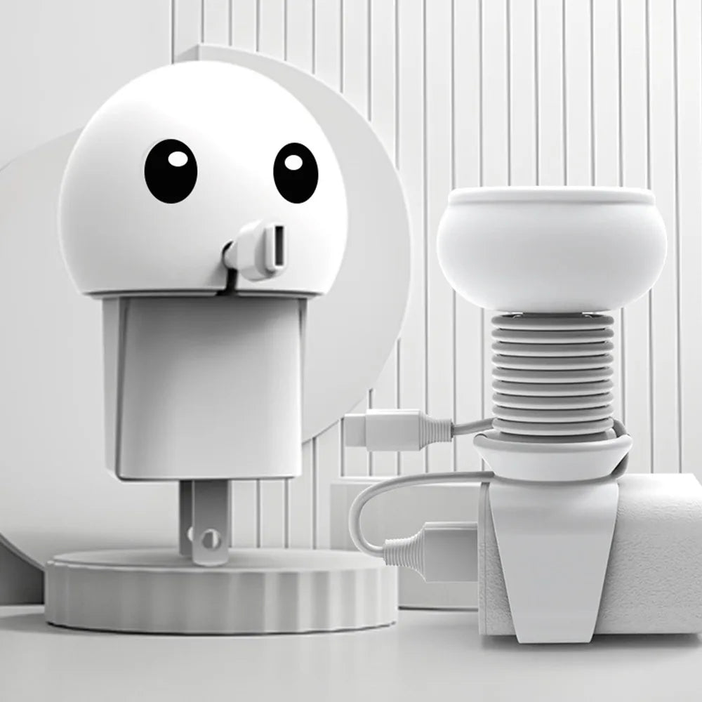 Enrouleur de câble pour chargeur – housse silicone de voyage, organiseur “flip”, protection prise