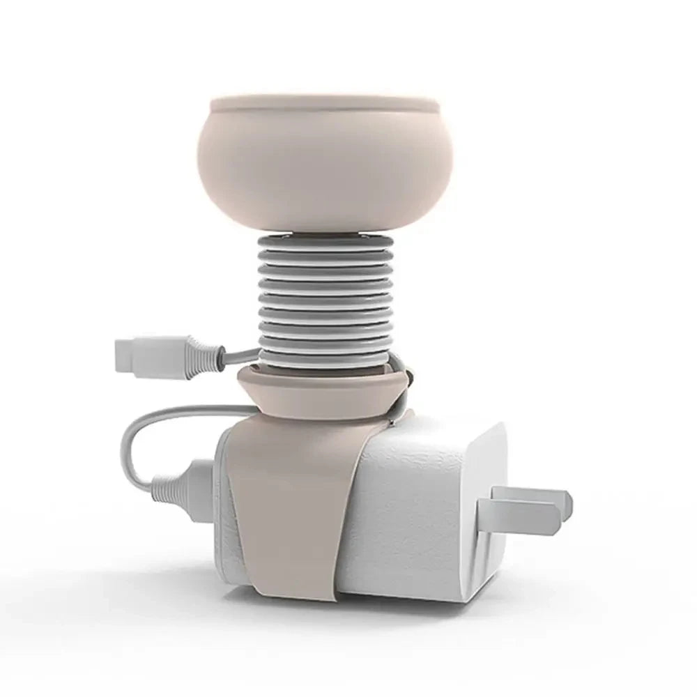 Enrouleur de câble pour chargeur – housse silicone de voyage, organiseur “flip”, protection prise