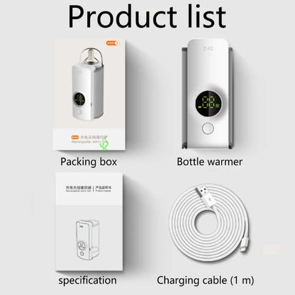 Chauffe-biberon portable & sans fil – affichage digital, 6 niveaux, batterie 5200 mAh