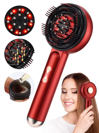 Peigne massant cuir chevelu LED – réservoir sérum 6 ml, 3 modes, portable (Hailicare)