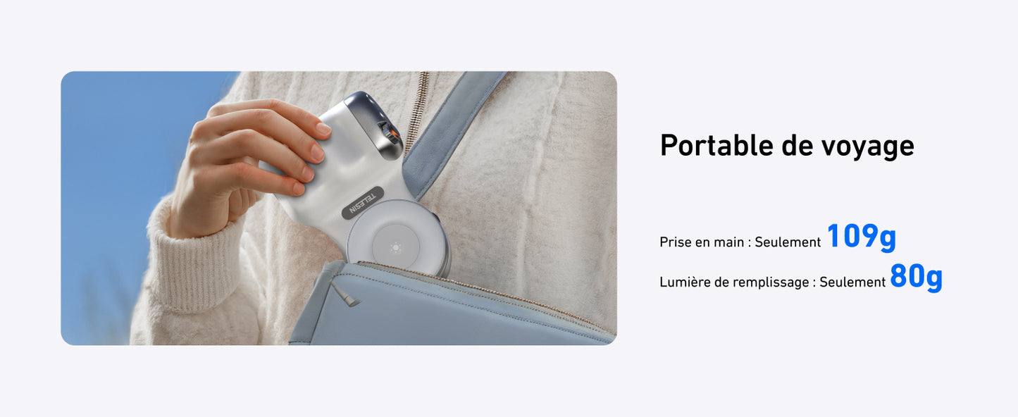 Poignée photo magnétique pour smartphone – Télécommande Bluetooth, éclairage d’appoint, rotation H/V